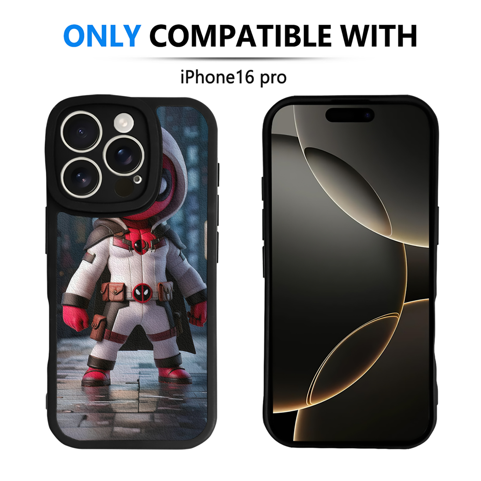 （画像用） Deadpool デッドプール 【iPhone 16シリーズ対応】シリコンスマホケース（レザー調） 材質：シリコン